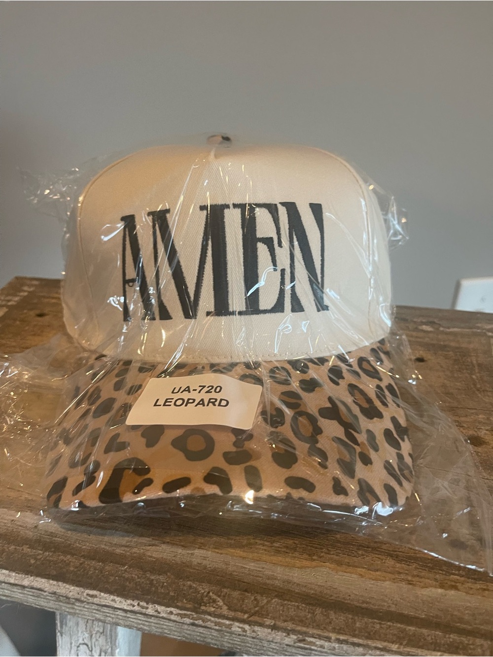 “Amen”embroidered Leopard Print Trucker Hat - (unisex)